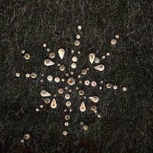 NWOT Swarovski crystal black gray wool scarf